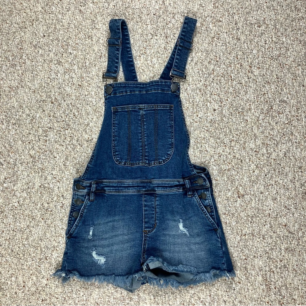 SEETHRUSOUL Brand Classic Denim Overall Shorts Jeans Girls Youth Size 25 farmers